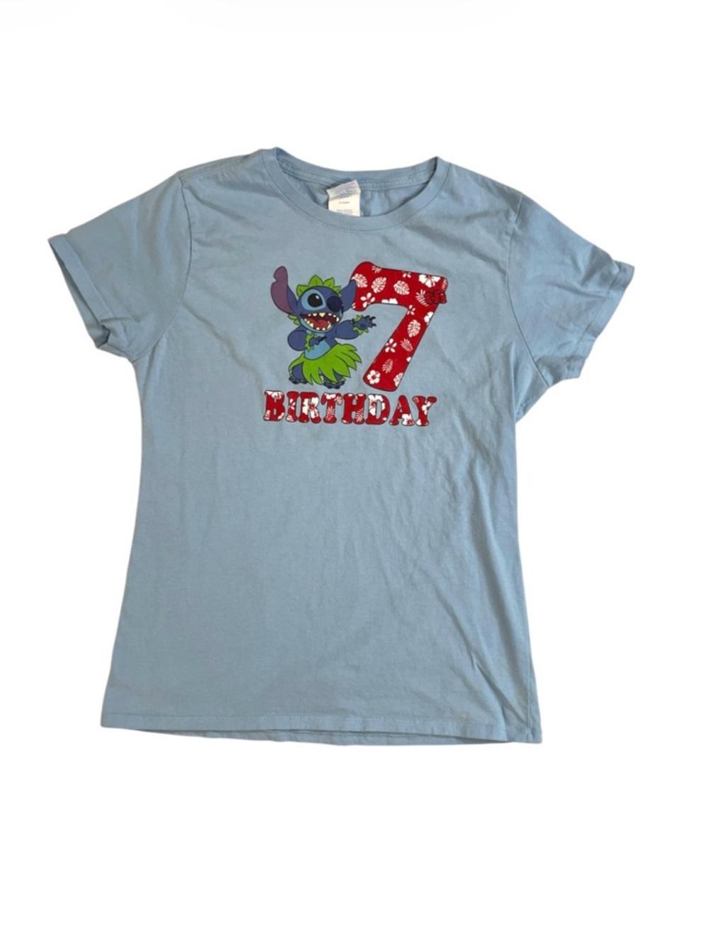 Disney’s Lilo and Stitch “7th Birthday” Kids T‑Shirt with Hula Stitch
